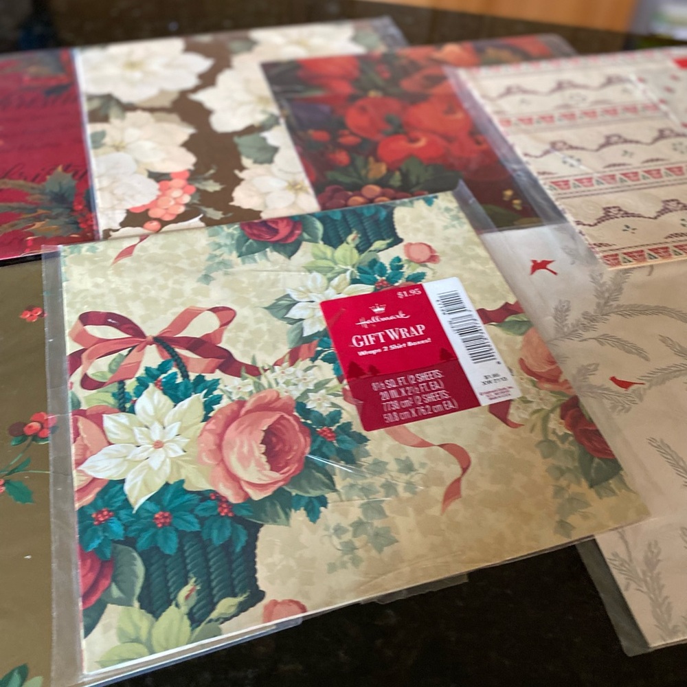 Vintage Christmas Gift Wrap Bundle of Ten from HALLMARK